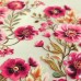 Viscoseda Cinza Barrado Floral Rosa 