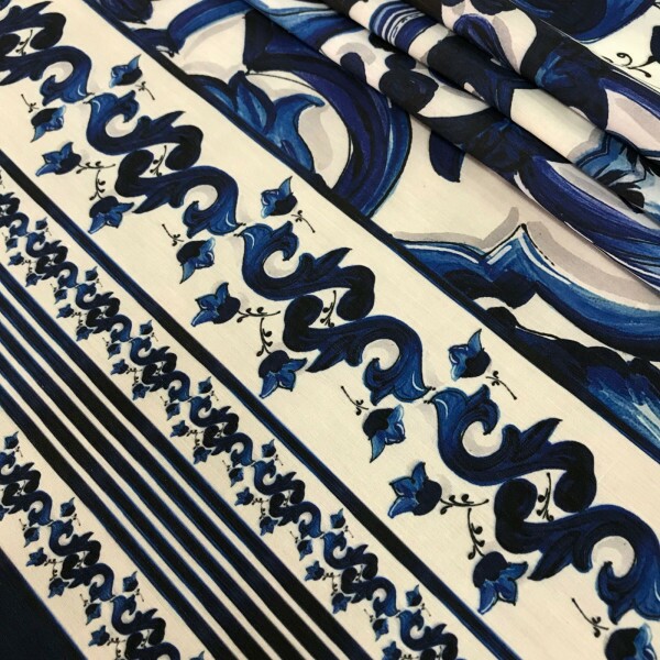 Tricoline Mista Azulejo Português Azul