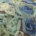 Tulle Floral 3D Azul Serenity e Verde Água