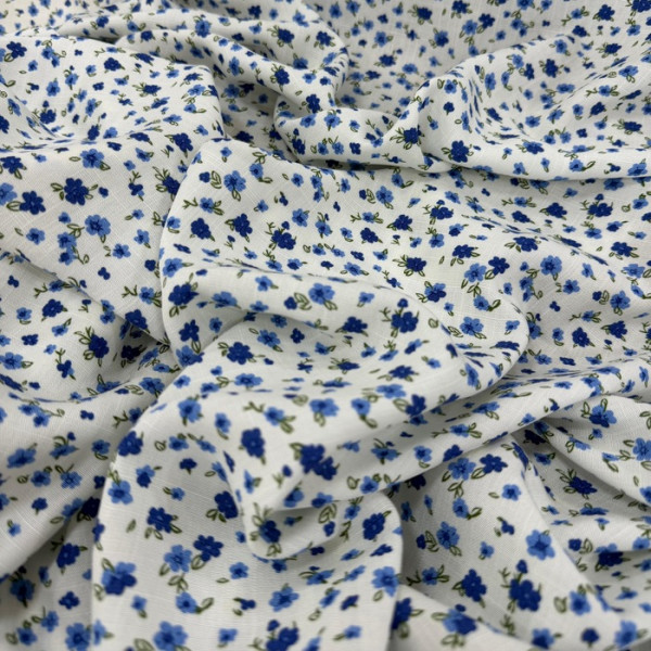 Viscolinho Liberty Azul e Off White 