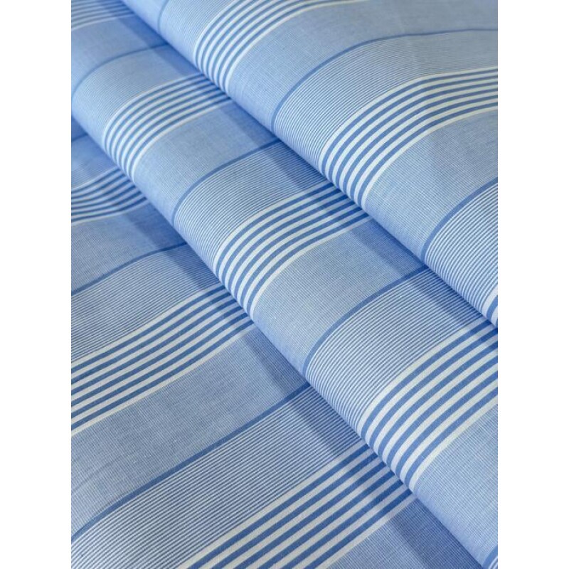 Tricoline Fio 50 Tinto Listra Azul
