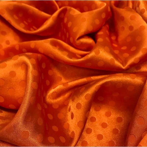 Cetim Jacquard Polka Laranja