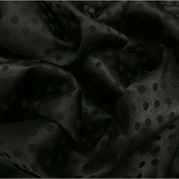 Cetim Jacquard Polka Black