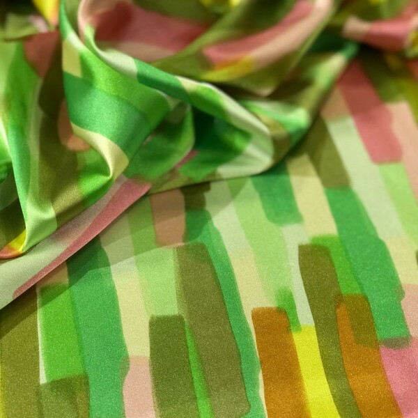 Cetim Belíve Colorido Estampado Verde