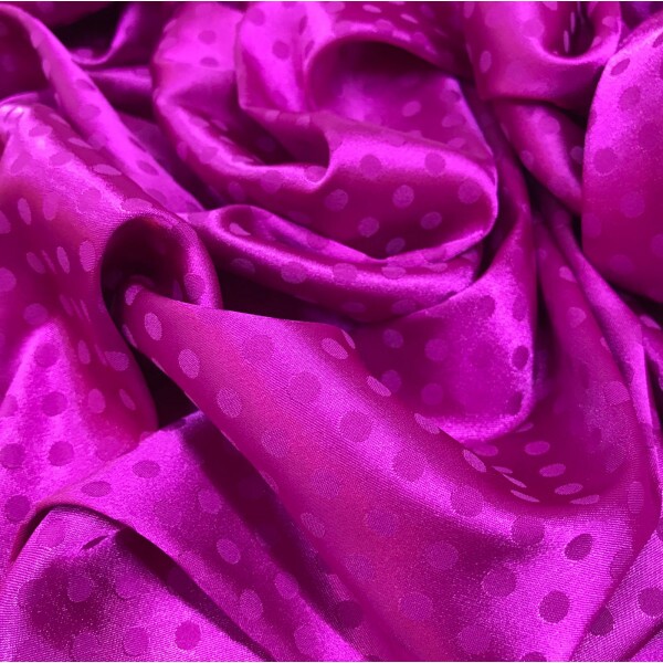 Cetim Jacquard Polka Fucsia