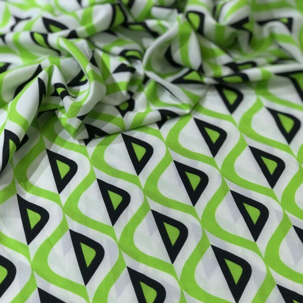 Viscoseda Estampada Verde Lima