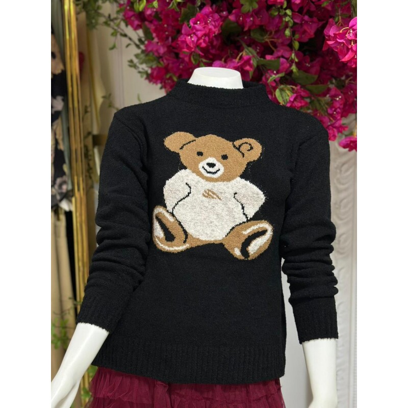 Blusa Tricot Modal Preto Blusa Tricot Modal Preto