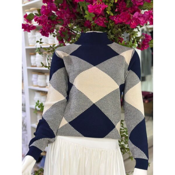 Blusa Tricot Gola Alta