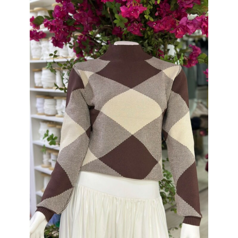Blusa Tricot Gola Alta Blusa Tricot Gola Alta