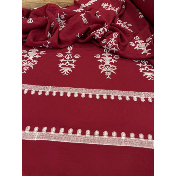 Tencel Bordado Vermelho Tencel Bordado Vermelho