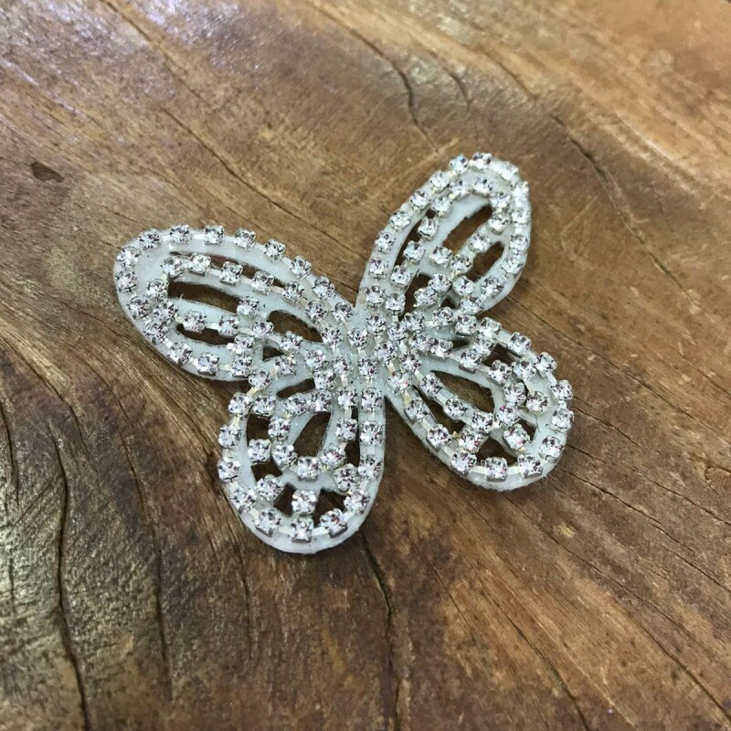 Aplique Borboleta com Strass