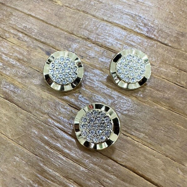 Botão Dourado Miolo com Strass Pequeno