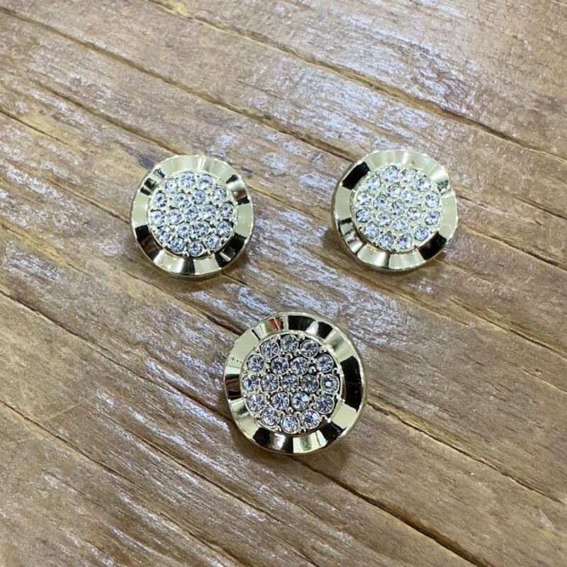 Botão Dourado Miolo com Strass Pequeno