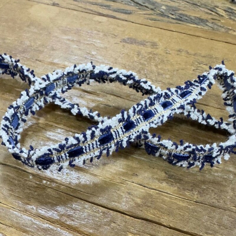 Entremeio de Tweed c/ Veludo Azul Marinho