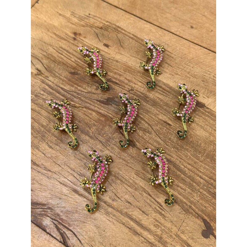 Broche Lagartixa Rosa 13174