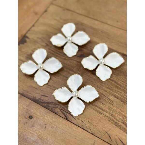 Broche Flor Branca - 14175