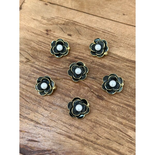 Broche Camélia Preta CH 14181 