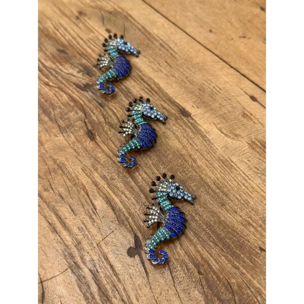 Broche Cavalo Marinho Azul - 14172
