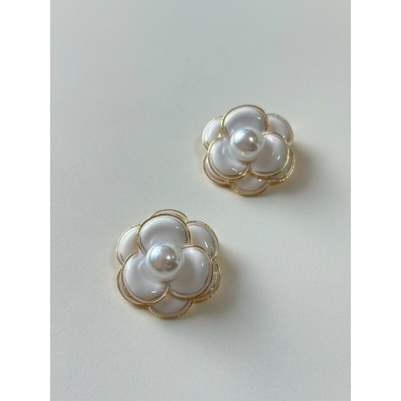 Broche Camélia Branca