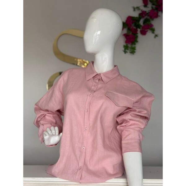 Camisa Rose Linho Puro 