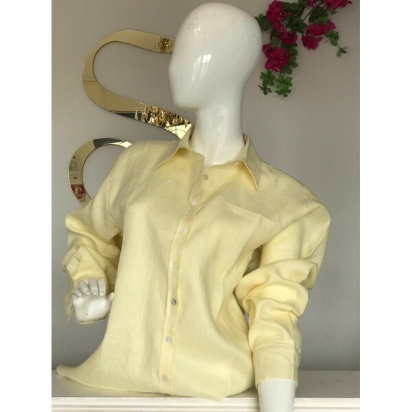 Camisa Amarela Linho Puro 