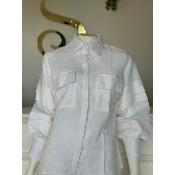 Camisa Exclusiva Linho Puro Italiano Off White