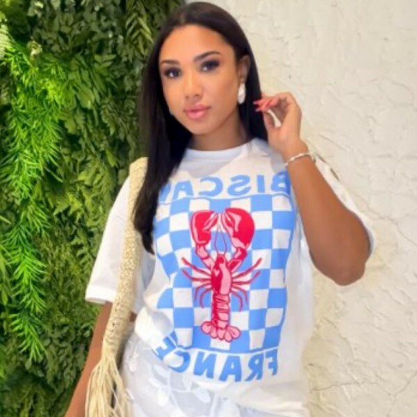 Camiseta Branca G Estampa Lagosta