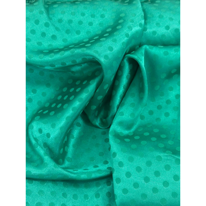 Cetim Jacquard Polka Verde 