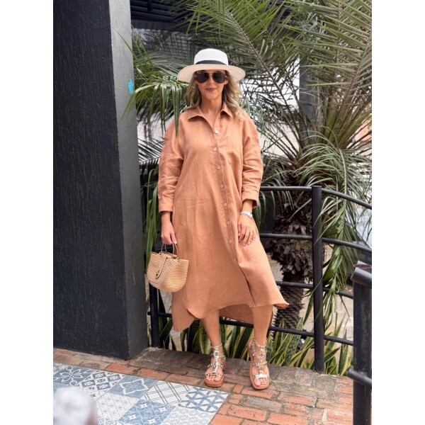 Chemise Mocha Mousse Linho Puro