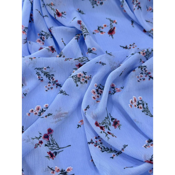 Chiffon Floral Azul 