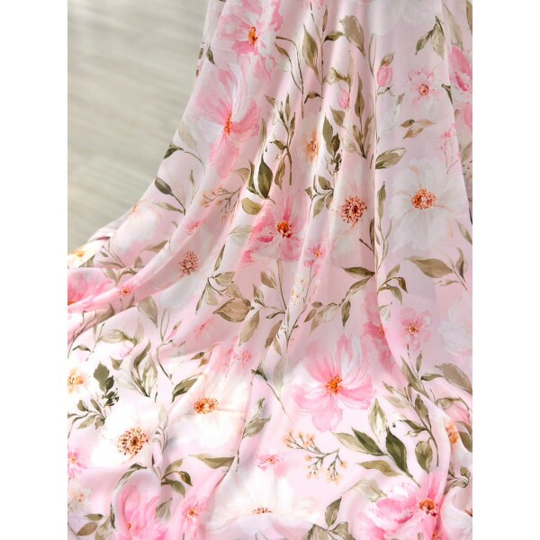 Chiffon Toque de Seda Floral Chiffon Toque de Seda Floral
