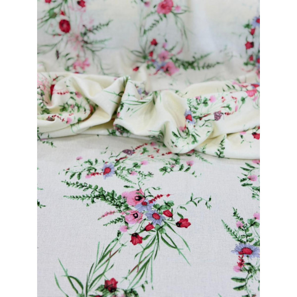 Linho Misto Amarelo Floral Linho Misto Amarelo Floral