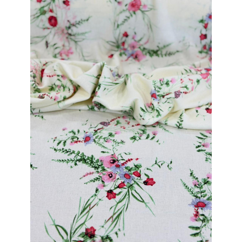 Linho Misto Amarelo Floral Linho Misto Amarelo Floral