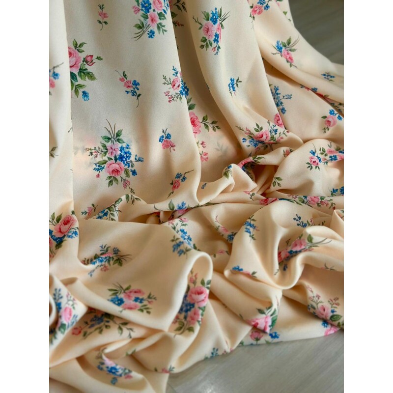Crepe Leve Floral Fundo Amarelo Crepe Leve Floral Fundo Amarelo