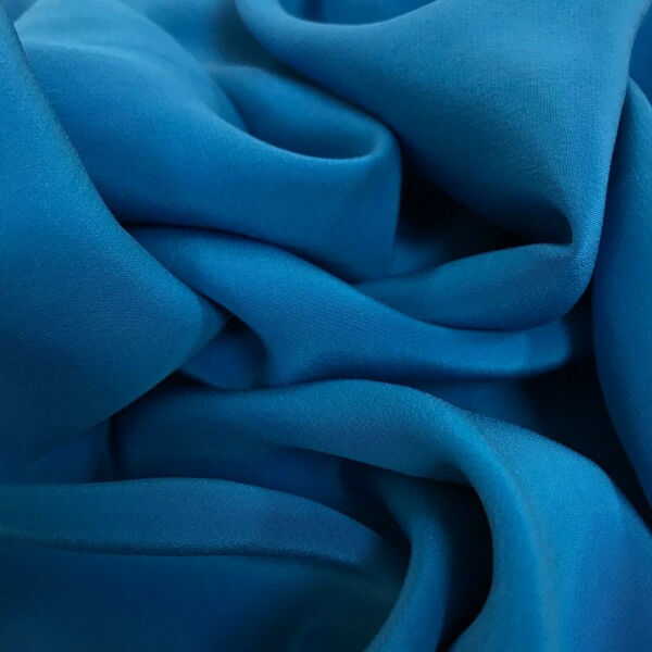 Seda Pura Lisa Azul Cerúleo