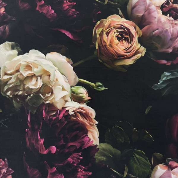 Tulle de Malha Peônias