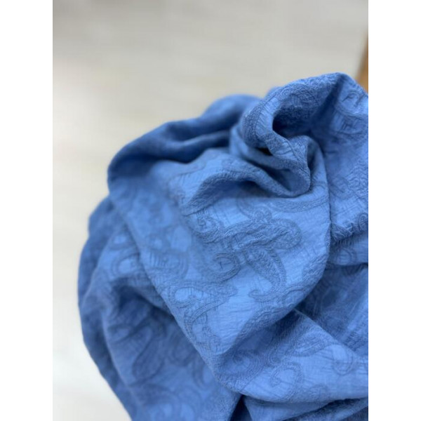 Jacquard de Viscose Azul