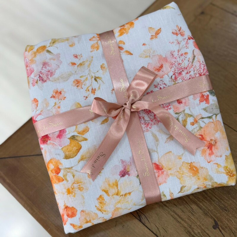 Kit Linho Misto Floral em Tons Quentes Kit Linho Misto Floral em Tons Quentes