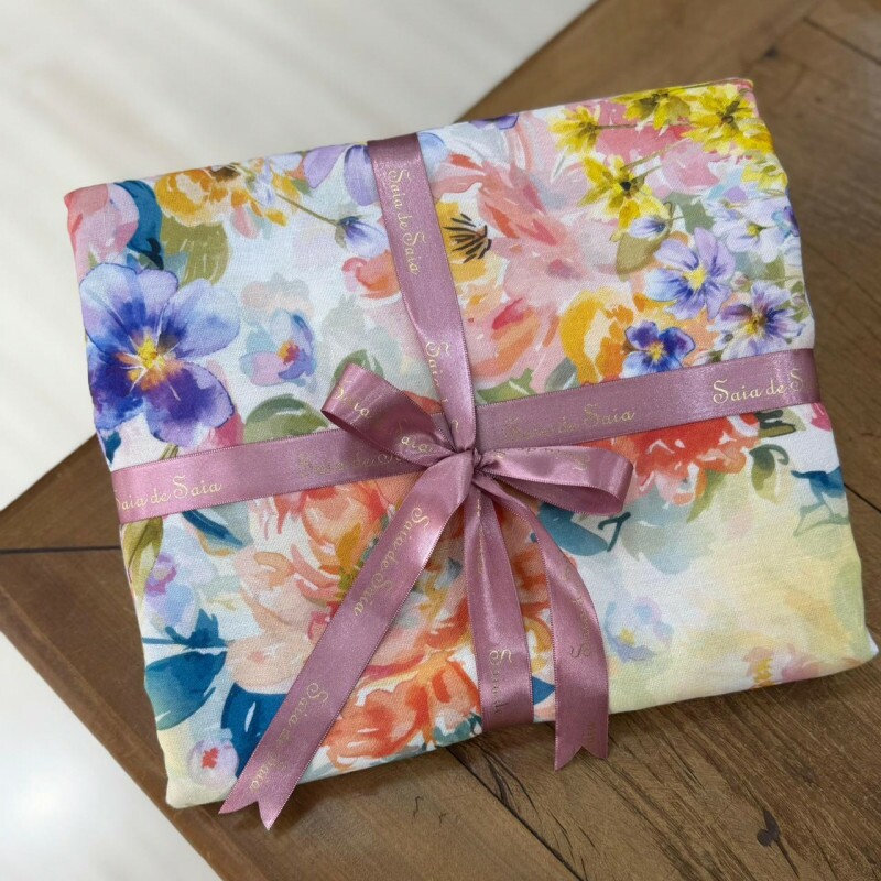 Kit Linho Misto Floral Multicores Kit Linho Misto Floral Multicores