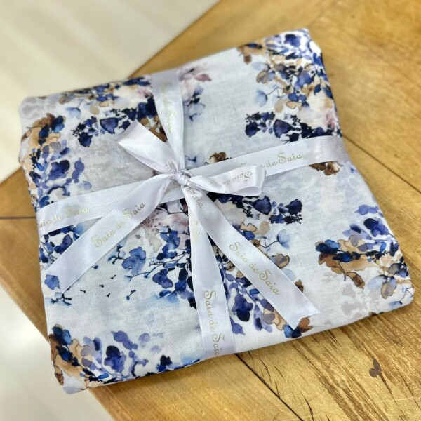 Kit Linho Misto Arranjos Florais Azuis