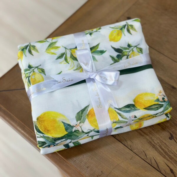 Kit Linho Misto Limões Barrado Único