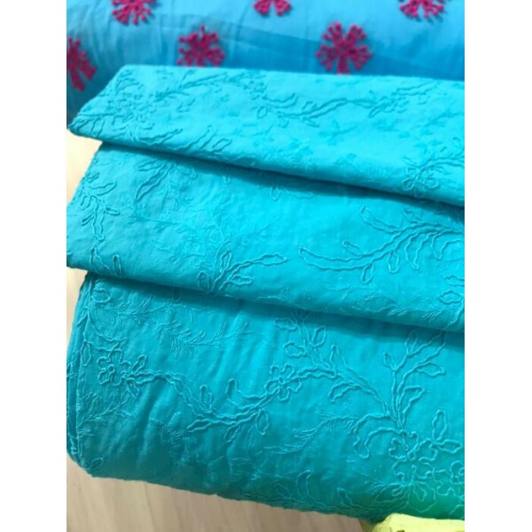 Laise Azul Turquesa Bordada Floral