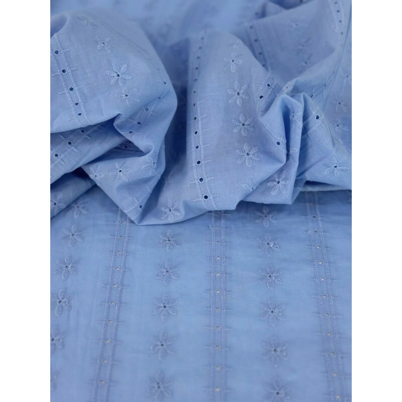 Laise De Algodão Azul Flor Laise De Algodão Azul Flor