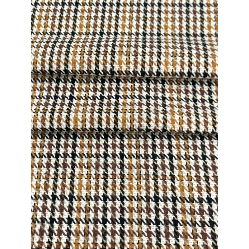 Lãzinha Tweed Pied Poule dupla face