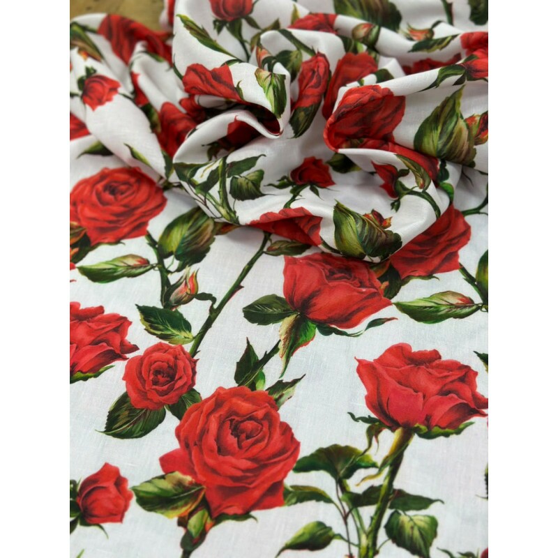 Linho Misto Rosas Verão 2027 Linho Misto Rosas Verão 2027