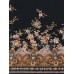 Linho Misto Barrado Floral Fundo Preto Linho Misto Barrado Floral Fundo Preto
