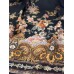 Linho Misto Barrado Floral Fundo Preto Linho Misto Barrado Floral Fundo Preto