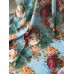 Linho Misto Aquarelado Floral Azul