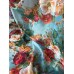 Linho Misto Aquarelado Floral Azul