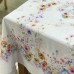 Linho Misto Floral com Barrado Fundo Branco Linho Misto Floral com Barrado Fundo Branco